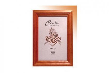 Рамка для вышивки ЗЕБРА деревянная со стеклом, коричневый, 10*10см