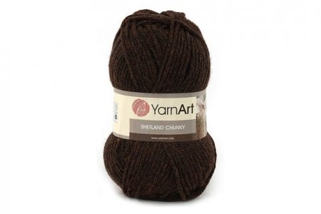 Пряжа Yarnart Shetland Chunky коричневый (619), 50%шерсть/50%акрил, 150м, 100г