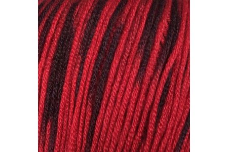 Пряжа Color City Беби Кашемир красный/штрих черный (235), 60%искусственный шёлк/30%микрофибра/10%кашемир, 380м, 125г