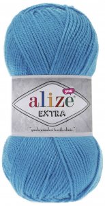 Пряжа Alize Extra бирюзовый (245), 100%акрил, 220м, 100г