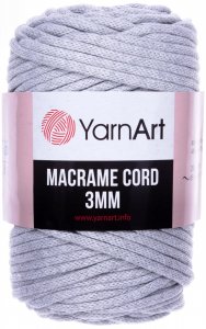Пряжа YarnArt Macrame cord 3mm светло серый (756), 60%хлопок/40%полиэстер/вискоза, 85м, 250г