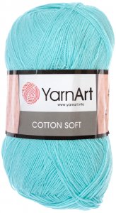 Пряжа YarnArt Cotton soft св.бирюза (76), 55%хлопок/45%полиакрил, 600м, 100г