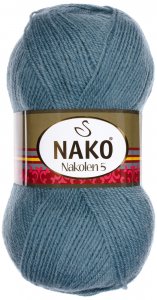 Пряжа Nako Nakolen 5-Fine лазурный (2978), 49%шерсть/51%акрил, 490м, 100г