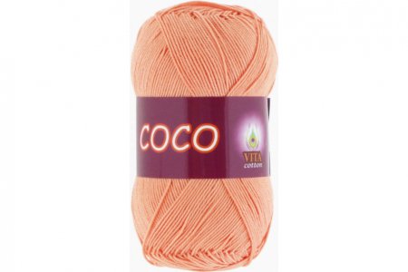 Пряжа Vita cotton Coco персиковый (3883), 100%мерсеризованный хлопок, 240м, 50г