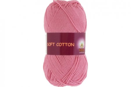 РАСПРОДАЖА Пряжа 100% хлопок Soft Cotton VITA cotton светло-розовый (1821), 175м, 50г