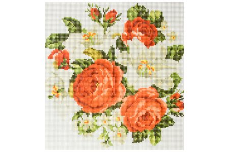 Мозаичная картина БЕЛОСНЕЖКА на раме Розы и лилии, 30*30см