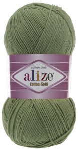 Пряжа Alize Cotton Gold зеленая черепаха (485), 55%хлопок/45%акрил, 330м, 100г