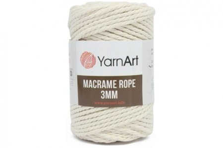 Пряжа YarnArt Macrame Rope 3mm экрю (752), 60%хлопок/ 40%вискоза/полиэстер, 63м, 250г