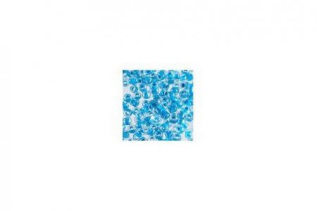 Бисер китайский круглый Ideal 10/0 прозрачный/с цветной серединкой голубой (211), 50г