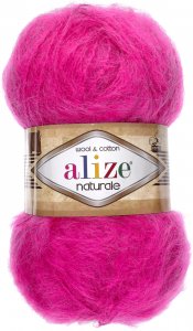 Пряжа Alize Naturale темная фуксия (149), 60%шерсть/40%хлопка, 230м, 100г