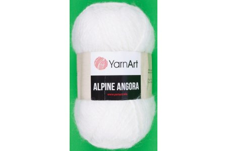 Пряжа Yarnart Alpine angora молочный (332), 20%шерсть/80% акрил, 150м, 150г