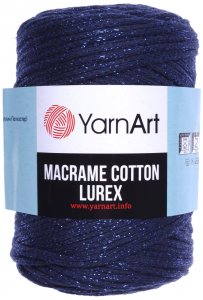 Пряжа YarnArt Macrame cotton lurex темно-синий-василек (740), 75%хлопок/13%полиэстер/12%металлик, 205м, 250г