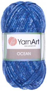 Пряжа Yarnart Ocean синий меланж (113), 20%шерсть/80%акрил, 180м, 100г