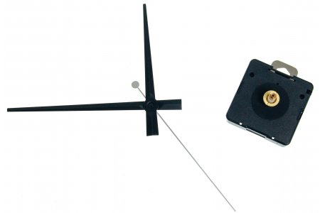 Часовой механизм HERMLE кварцевый, 21мм, со стрелками (часовая, минутная), черный, 90, 120мм и секундной стрелкой, металл, черный, 110мм 
