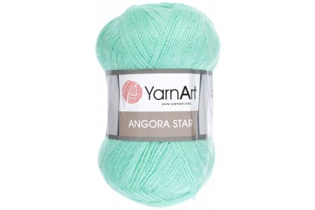 Пряжа Yarnart Angora Star мята (841), 20%шерсть/80%акрил, 500м, 100г