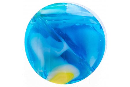 Бусина стеклянная АСТРА Круг с выгнутыми краями, голубой (6), 11*5*12мм