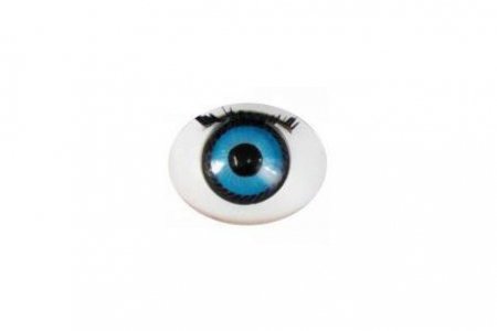 Глаза для кукол пластиковые овальные с ресничками, голубые, 16*12мм, 1пара