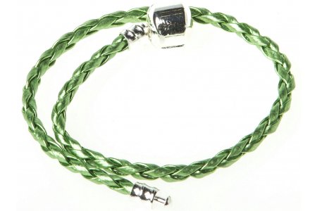 Браслет плетеный ZLATKA, светло-зеленый металлик, 21см, 1шт