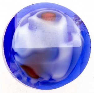 Бусина стеклянная АСТРА Круг с выгнутыми краями, синий (5), 11*5*12мм