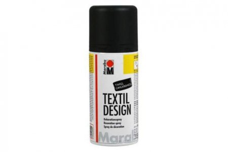 Краска для ткани MARABU Textil Design аэрозольная, эффект меловой доски, глубоко-черный, 150мл