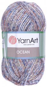 Пряжа Yarnart Ocean бежево-голубой меланж (115), 20%шерсть/80%акрил, 180м, 100г