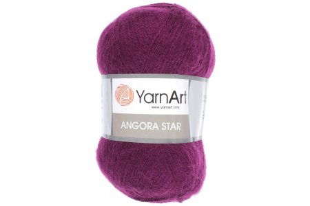 Пряжа Yarnart Angora Star темно-лиловый (10094), 20%шерсть/80%акрил, 500м, 100г