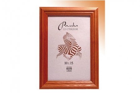 Рамка для вышивки ЗЕБРА деревянная со стеклом, коричневый, 15*15см