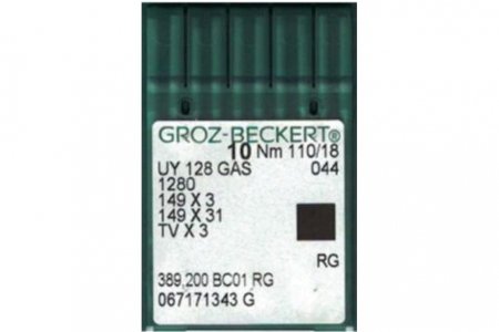 Иглы для промышленных швейных машин GROZ-BECKERT UY 128 GAS №110, 10шт