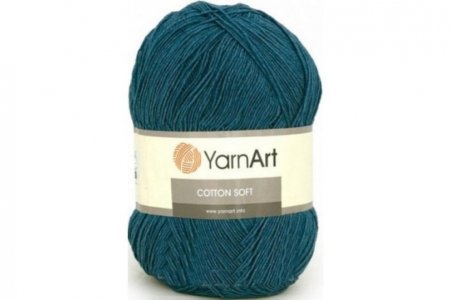 Пряжа YarnArt Cotton soft морская волна (63), 55%хлопок/45%полиакрил, 600м, 100г