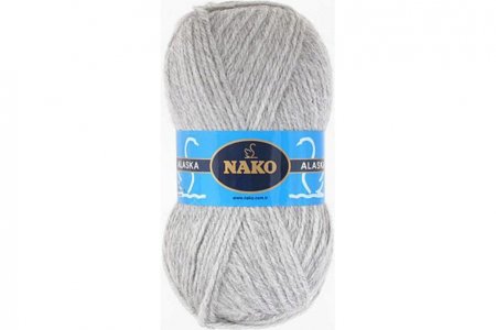 Пряжа Nako Alaska светло-серый (7117), 80%акрил/15%шерсть/5%мохер, 200м, 100г