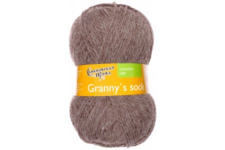 Пряжа Семеновская Granny`s sock W (Бабушкин носок ЧШ) натуральный темный (574), 100%шерсть, 250м, 100г