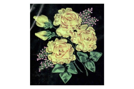 Набор для вышивания лентами ИСКУСНИЦА Желтые розы, 12*14см
