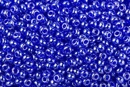 Бисер чешский круглый PRECIOSA 10/0 прозрачный/перламутровый синий (66300), 50г