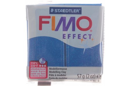 Полимерная глина FIMO Effect, синий с блестками (302), 57г