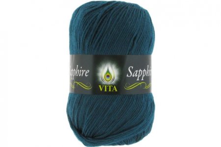 Пряжа Vita Sapphire темная морская волна(1537), 55%акрил/45%шерсть ластер, 250м, 100г
