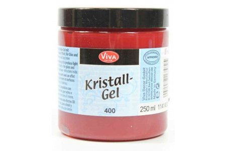РАСПРОДАЖА Гель прозрачный моделирующий VIVA Decor Kristall Gel красный (400), 250мл
