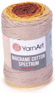 Пряжа YarnArt Macrame cotton spectrum экрю-желтый-кирпичный-кофе (1325), 85%хлопок/15%полиэстер, 225м, 250г