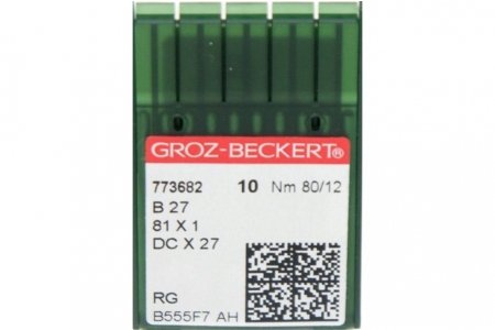 Иглы для промышленных швейных машин GROZ-BECKERT DCx27 №80, 10шт