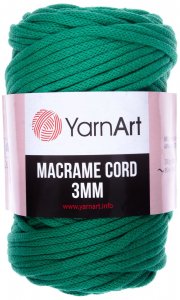 Пряжа YarnArt Macrame cord 3mm зеленый (759), 60%хлопок/40%полиэстер/вискоза, 85м, 250г