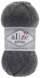 Пряжа Alize Extra тёмно-серый/меланж (182), 100%акрил, 220м, 100г