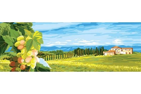 Канва с рисунком COLLECTION D*ART Виноградники Италии, 70*25см