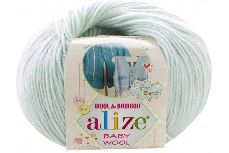 Пряжа Alize Baby Wool мята (522), 40%шерсть/20%бамбук/40%акрил, 175м, 50г