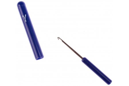 Крючок для вязания GAMMA с пластиковой ручкой и колпачком, металлический, d2мм, 8см