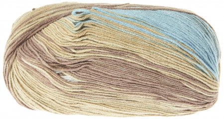 Пряжа Alize Cotton Gold Batik серо-бежево-голубой (4148), 45%акрил/55%хлопок, 330м, 100г