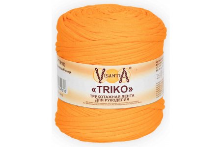 Пряжа Visantia Triko оранжевый, 92%хлопок/8%эластан, 100м, 500г