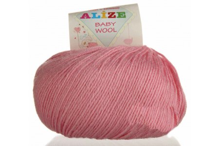 Пряжа Alize Baby Wool розовый (194), 40%шерсть/20%бамбук/40%акрил, 175м, 50г