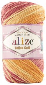 Пряжа Alize Cotton Gold Batik песочный-светло-коричневый (7833), 45%акрил/55%хлопок, 330м, 100г