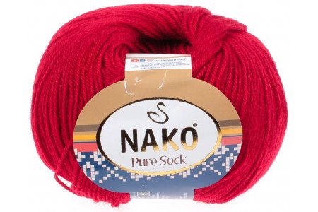 Пряжа Nako Pure wool sock бордовый (298), 70%шерсть/30%полиамид, 200м, 50г
