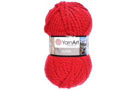 Пряжа Yarnart Alpine красный (340), 55%акрил/45%шерсть, 103м, 150г