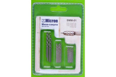 Мини-сверла MICRON металлические, d0,5-2,5мм, 32шт